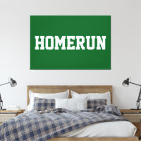 Sportieve witte HOMERUN tekst op diepgroen