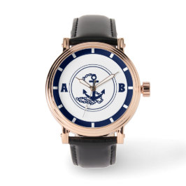 Sportieve zeeman stijl, aangepaste Initiaal, nauti Horloge