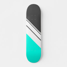 Sportieve zwarte Aqua Diagonal White Racing Stripe Persoonlijk Skateboard