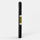 Sportieve zwarte gouden olijf witte centrum strepe Case-Mate iPhone case (Achterkant/rechts)