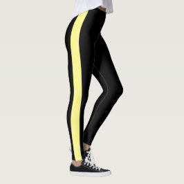 Sportieve zwarte monochrome verticale band leggings