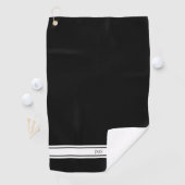 Sportieve zwarte Monogram Golf Handdoek (Insitu)