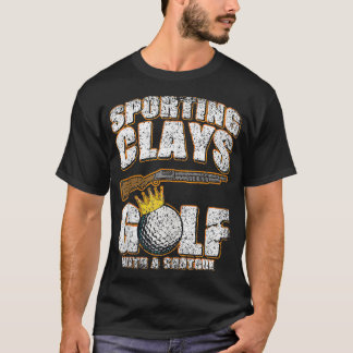 Sporting Clays Golf met een shotgun trap trek klei T-shirt