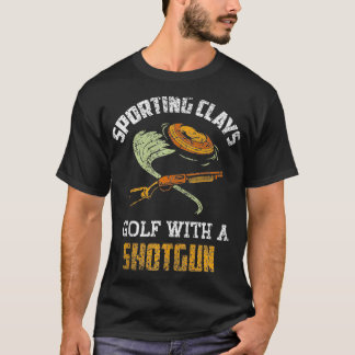 Sporting Clays Golf met een shotgun trekval klei T-shirt