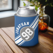 SportJersey Blue en grijze strepjes Blikjeskoeler