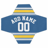 SportJersey Blue en Yellow Stripes Name Number Voetbal (Enkel)