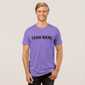 SportJersey nummer en naam rood op maat Tri-Blend Shirt (Voorkant volledig)