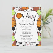 Sportjongen. Baby Shower Kaart (Staand voorkant)