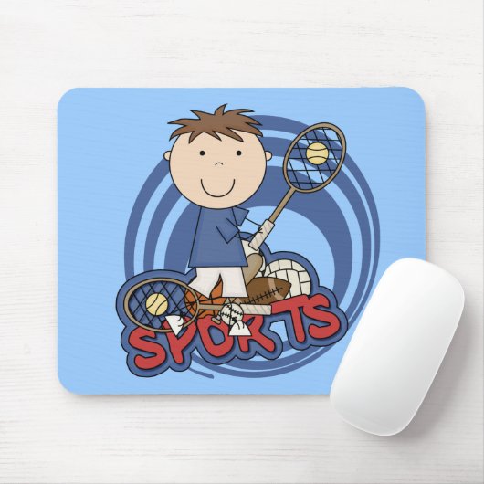 Sportjongen Tennis T-shirts en cadeautjes Muismat (Met muis)