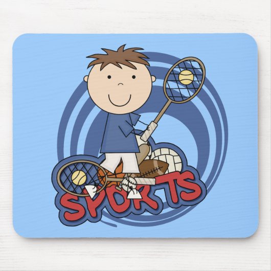 Sportjongen Tennis T-shirts en cadeautjes Muismat (Voorkant)