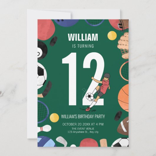 Sportjongen verjaardag kaart (Voorkant)