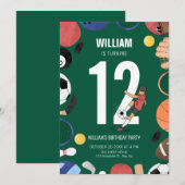 Sportjongen verjaardag kaart (Voorkant / Achterkant)