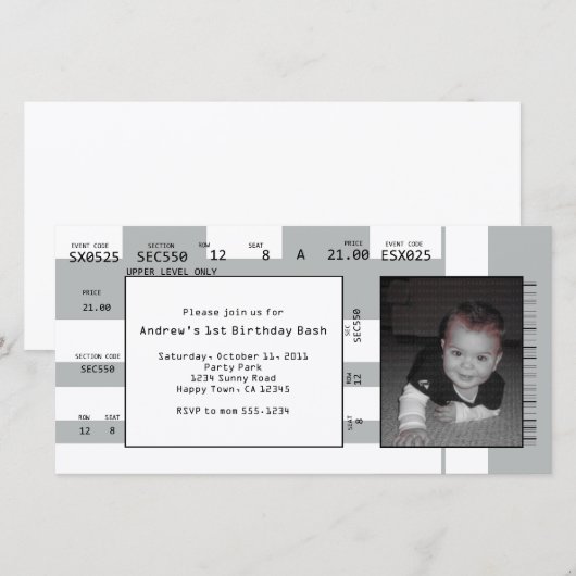 Sportkaartenuitnodiging (Voorkant / Achterkant)