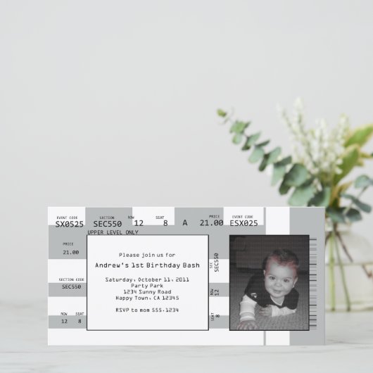 Sportkaartenuitnodiging (Staand voorkant)