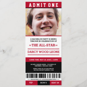 Sportkaartje Bachelor Party nodigt uit Kaart