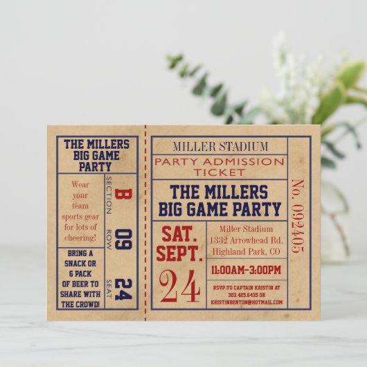  sportkaartje - Football partij Kaart (Staand voorkant)