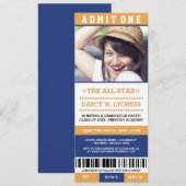 Sportkaartje Graduation Party nodigt uit Kaart (Voorkant / Achterkant)