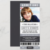 Sportkaartje Mitzvah Invites Kaart (Voorkant / Achterkant)