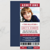 Sportkaartje Mitzvah Invites Kaart (Voorkant / Achterkant)