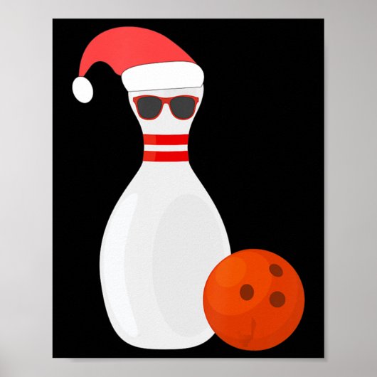 Sportkerstcadeaus - Snowman Bowling Poster (Voorkant)
