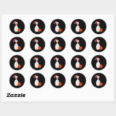 Sportkerstcadeaus - Snowman Bowling Ronde Sticker (Vel)