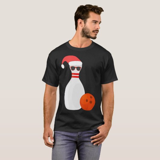 Sportkerstcadeaus - Snowman Bowling T-shirt (Voorkant volledig)
