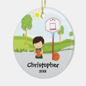 Sportkerstversiering voor honkbal keramisch ornament (Links)