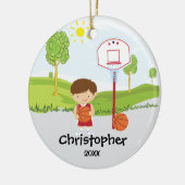 Sportkerstversiering voor honkbal keramisch ornament (Links)