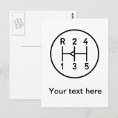 Sportkeuzeknop voor auto's, schakelschema briefkaart (Voorkant / Achterkant)