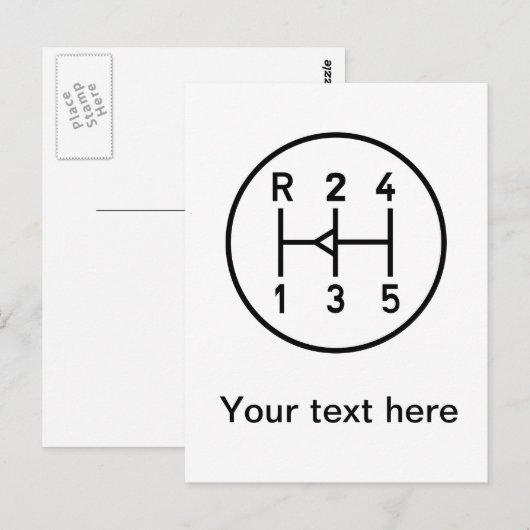 Sportkeuzeknop voor auto's, schakelschema briefkaart (Voorkant / Achterkant)