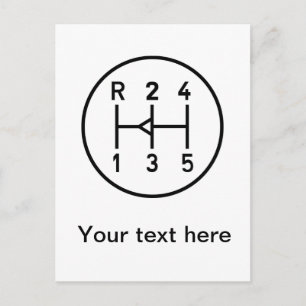 Sportkeuzeknop voor auto's, schakelschema briefkaart