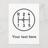 Sportkeuzeknop voor auto's, schakelschema briefkaart (Voorkant)