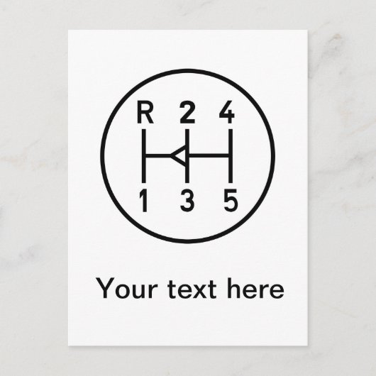 Sportkeuzeknop voor auto's, schakelschema briefkaart (Voorkant)