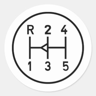Sportkeuzeknop voor auto's, schakelschema ronde sticker
