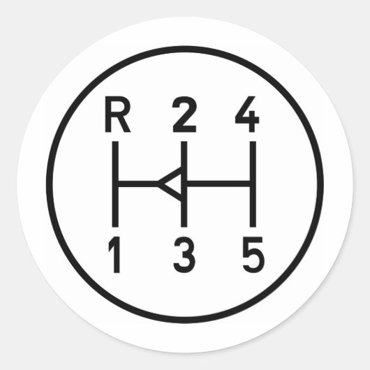 Sportkeuzeknop voor auto's, schakelschema ronde sticker (Voorkant)