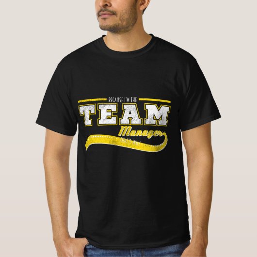 Sportkleding omdat ik de teammanager ben die t-shirt (Voorkant)