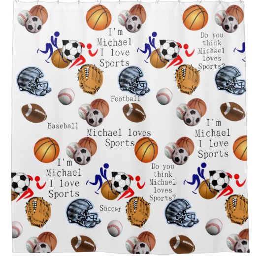 Sportkleding voor kinderen douchegordijn (Voorkant)