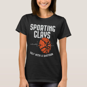 Sportklei Golf Met Een Jachtgeweer Voor Kleiduiven T-shirt