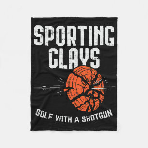 Sportklei Golf Met Een Jachtgeweer Voor Kleischiet Fleece Deken