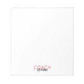 Sportkleuren COACH NAME Team kleuren Moderne Kanto Notitieblok (Voorkant)