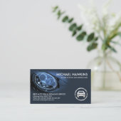 Sportkoplampen vignet automatische auto met detail visitekaartje (Staand voorkant)