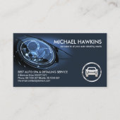 Sportkoplampen vignet automatische auto met detail visitekaartje (Voorkant)