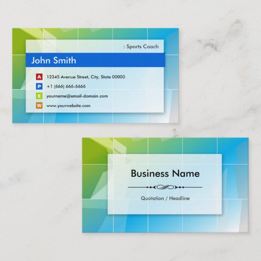 Sportlak - Moderne multifunctionele lak Visitekaartje (Voorkant / Achterkant)