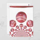 Sportliefhebber Cricket Ball Print Briefkaart (Voorkant / Achterkant)