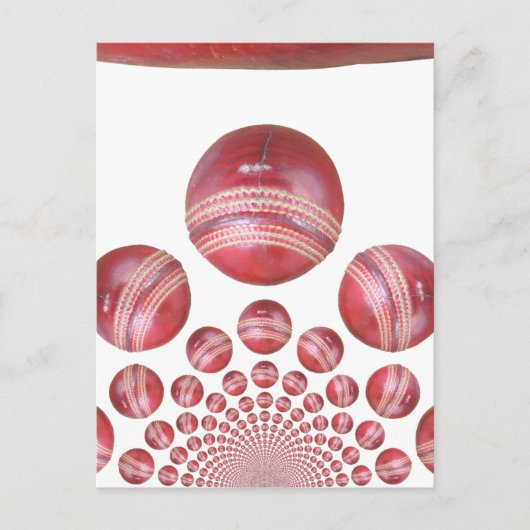 Sportliefhebber Cricket Ball Print Briefkaart (Voorkant)
