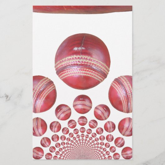 Sportliefhebber Cricket Ball Print Briefpapier (Voorkant)