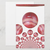 Sportliefhebber Cricket Ball Print Briefpapier (Voorkant / Achterkant)