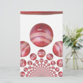 Sportliefhebber Cricket Ball Print Briefpapier (Staand voorkant)