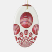 Sportliefhebber Cricket Ball Print Keramisch Ornament (Rechts)