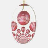 Sportliefhebber Cricket Ball Print Keramisch Ornament (Links)
